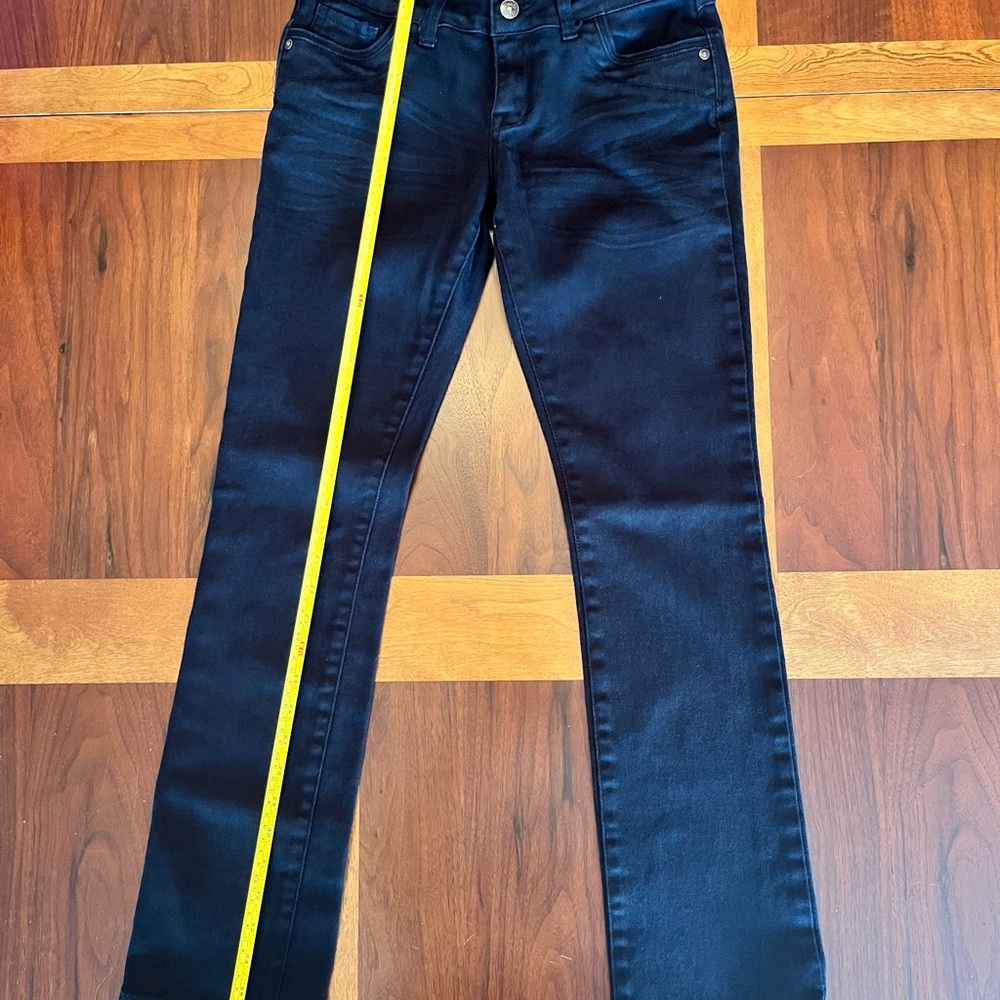 Delia’s Morgan Black Low Waist Straight Leg Jeans Size 3/4 - Picture 6 of 8